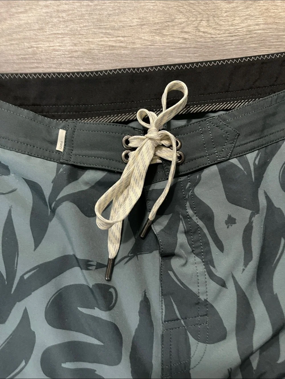 Vuori Cruise Green Patterned Swim Board Shorts